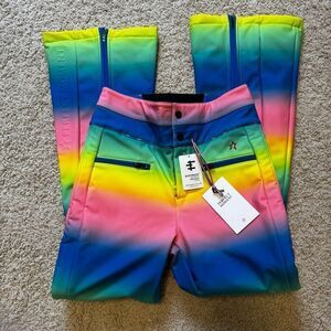 Perfect Moment Aurora High Rise Flare Ski Pants Waterproof Small Rainbow NWT